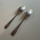 Set Of 2 Stieff Rose Sterling Silver Teaspoons 5 7 8  Repousse No Monogram