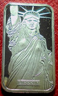 1982 Johnson-matthey-statue Of Liberty Bar By Mtb 1 Troy Oz 999 Fine Silver-732