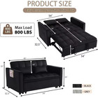 3 In 1 Convertible Sleeper Sofa Bed  Velvet Pull Out Futon Couch