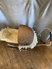 Woven Wicker Baby Doll Carriage Pram  Metal Wheels South Bend Toy Co  Vintage