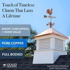 Vintage Red Rooster Weathervane Pure Copper Farmhouse Roof Top Garden Coop Shed