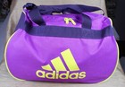 Adidas Diablo Small Duffel Bag Gym Tote Purple Neon Green Travel Duffle Bag