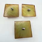 Vintage Bakelite Art Deco Tiered Square Metal Shank Buttons Marbled Butterscotch