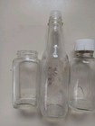 Lot Of 4 Various Vintage Clear Glass Bottles No Labels See Photos