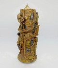 Large 21  German Figural Relief Pillar Candle Hand Painted Vintage Johann Gunter