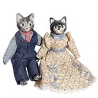 Duncan Cat Dolls Couple Anthropomorphic Victoria Inspired Country Farmhouse