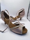 Women   s Ballroom Dance Shoes Heels Competition Size 9 5   gold