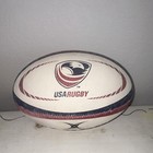 Gilbert Usa Rugby Official Replica Ball Size 5     White red blue     Used
