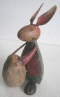 Antique Old Iron Bunny Rabbit With Egg Decorative   Decoration