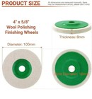 10 Pack 4   Wool Polishing Discs For Angle Grinder Finishing Wheel Buffing Pads
