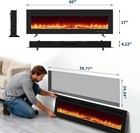 60   Electric Fireplace Wall Mounted Heater With Remote adjustable Flame timer