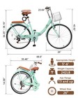 26 Inch Foldable Bike Folding Bicycle 7 Speed Foldable Basket Cruiser Bicycle
