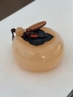 Vintage Chinese Carved Stone Persimmon Ornament With Fortune 