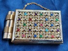 Vintage Zell Fifth Avenue Jeweled Double Sided Carryall With Lipstick Holder