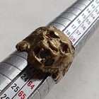 Rare Ancient Bronze Ring Depicting Lion Head Old Artifact Authentic