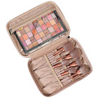 Makeup Bag Organizer Double Layer Cosmetic Travel Case Toiletry Brush Women