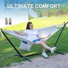 Double Hammock With Stand For Outside  Heavy-duty  Portable  beige  Beige