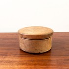 Vintage Turned Wood Trinket Box   Minimalist Wooden Lidded Box