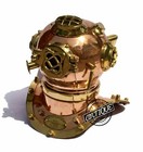Antique Usa Navy Copper Divers Diving Helmet   Compass Brass Desk Vintage D  cor 