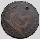 1787 Fugio Cent - Colonial Copper Coin - Plugged