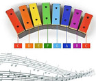Xylophone Glockenspiel 8 Notes Chromatic Resonator Bells With Green Case