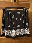 Collections Etc  Black Floral Women   s Cotton Skort Xl Pockets