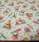 Antique Novelty Juvenile Feedsack 47   32  Whimsical Nursery Rhymes  No Flaws