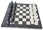 Brand New Hand Crafted Marble onyx Chess Board Set black   White  40 Cm X 40 Cm