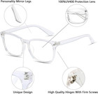 Unisex Square Non-prescription Eyeglasses With Clear Lenses