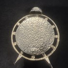 Decorative Antique Pink Velvet Pin Cushion Set In An Ornate Gold-tone Signed Spc