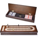 Amerous Wooden Cribbage Board Game Set With Magnetic Lock - Metal Pegs 