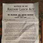 Railway Labor Act Notice Poster 1951 Delaware And Hudson Railroad Albany  Ny