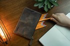 Handmade Leather Pencil Pouch Pen Case Zippered Sleeve Elegant   Pratical Gift