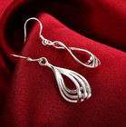 Womens 925 Sterling Silver Polished Long Drop Dangle Charm Earrings  e49