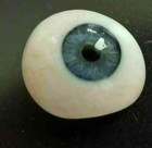Vintage Human Prosthetic Eye   Antique Glass Artificial Blue Eye