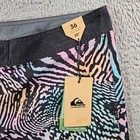 Nwt Quiksilver Board Shorts Swim Trunks Men 36 No Liner 20  Green Pattern Black