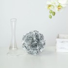 2 Silver 7  Silk Roses Flowers Kissing Balls Wedding Party Events Centerpieces