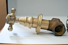 Vintage French Brass Froid Chaud Hot   Cold 3 4 Inch Wall Mount Valve Porcelain