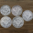 Barber Half Dollar 1894-1915 Lots Of 5 Mixed Date Us Coin