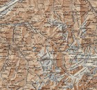 1887 Antique Map Of Pennine Alps   Switzerland Italy   Aosta