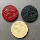 1908 Design Vintage Antique Clay Poker Chips With Embossed Lobster In 3 Colors
