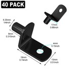 40 Pcs Shelf Pins Pegs 1 4 Inch L-shaped Support 1 4 Inch  Black 