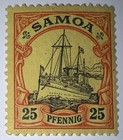 Travelstamps  Germany Samoa Stamps Kaiser s Yacht 25pf Mint Og H Unwmk