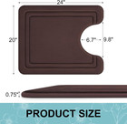 Memory Foam U-shaped Toilet Rug 24x20 Soft Non-slip Absorbent Bathroom Mat Brown