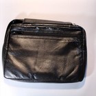 Genuine Large Black Leather Bible Cover-case With Metal Cross  