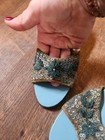 1940 s Beaded And Carved Heels  Size 7-7 5