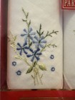  2  Vtg Embroidered Handkerchiefs Something Blue Wedding Bride Gift Cottage Core