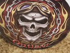Highway Outlaw Sign Skull Motorcycle Helmet Goggles Chain 14  Metal Bad ss