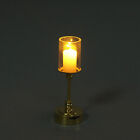 Led Lights Dollhouse Candle Lamp 1 12 Scale Miniature Vintage Metal Victoria New