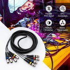 4 Channel Xlr Snake Cable 10ft Male To Female Mic Audio Patch Cord Colored